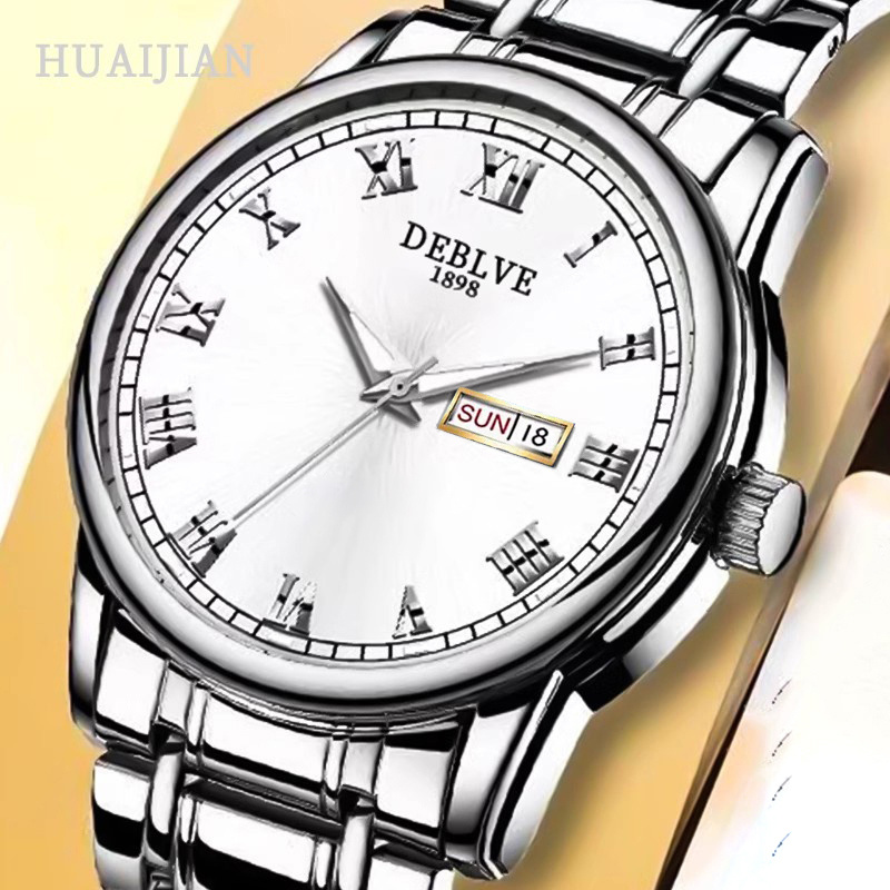 TEMU Men's Luxury Watch Movement With Luminous Hands & Date Display - Stainless & Band Elegant Watch Suitable For Business, Professional, Casual Attire - Ideal Gift For Men