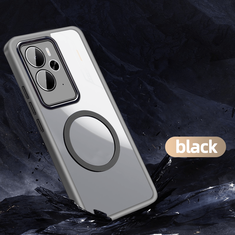 TEMU Phone Case: Compatible With Realme 14 5g Shockproof Phone Case Magnetic Casing Semi-transparent Tpu Cover Camera Lens Protection Slim Thin Shell
