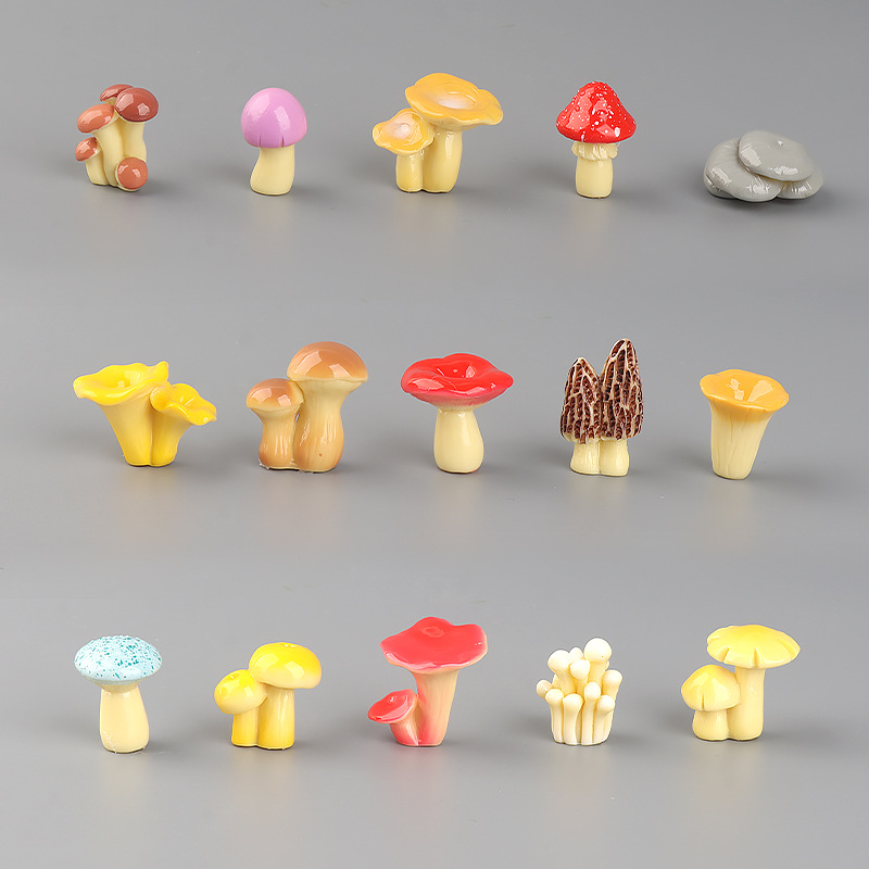 TEMU 1 Set/15pcs Simulated Jungle Mushrooms, - Moss Micro Landscape Creative Artificial Mushrooms, Bonsai Gardening, Diy Scenery, Decorative