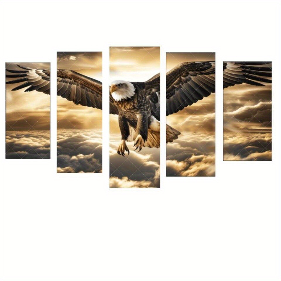 5pcs Eagle Diamond Painting Kit Full Square/round Acrylic 5d Diamond Mosaic Combination Diamond Painting Home Decor Gift