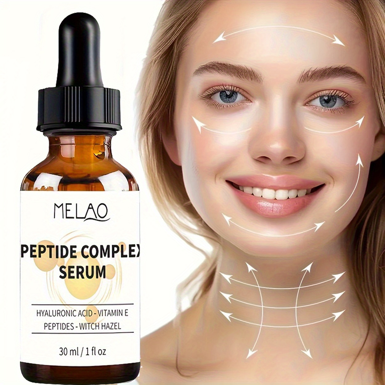 MELAO Peptide Serum Anti-Wrinkle Skincare Lightweight and Fast-Absorbing Formula - Perfect for all Light Beige Types