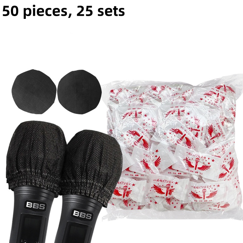 TEMU 50-pack 25 Sets Disposable Microphone Covers - Non-woven Windproof , Durable And Easy To Clean, Compatible With All Microphone Types, Microphone
