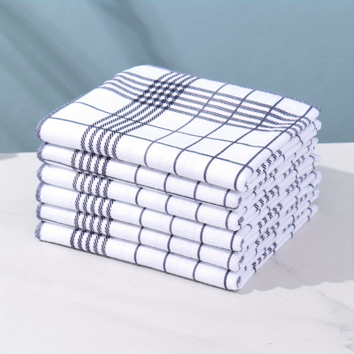 12-Pack Highly Absorbent and Lint-Free Dish Cloths for Quick Cleaning, Suitable for Coffee Machines, 4-Color Kitchen Tea Towels, Checkered and Plaid Kitchen Towels, for Kitchen and Dining, Kitchen Supplies, Gift Towels, Dish Drying, Coffee Machine