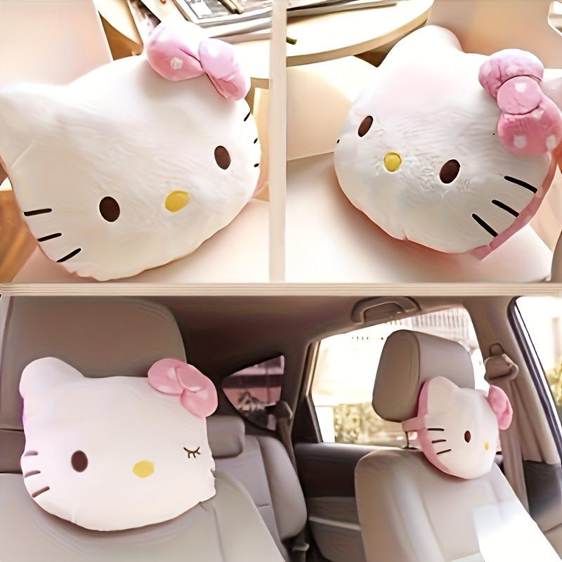 

1pc Cat Car Headrest, Cat Car , Bow, For Car Use