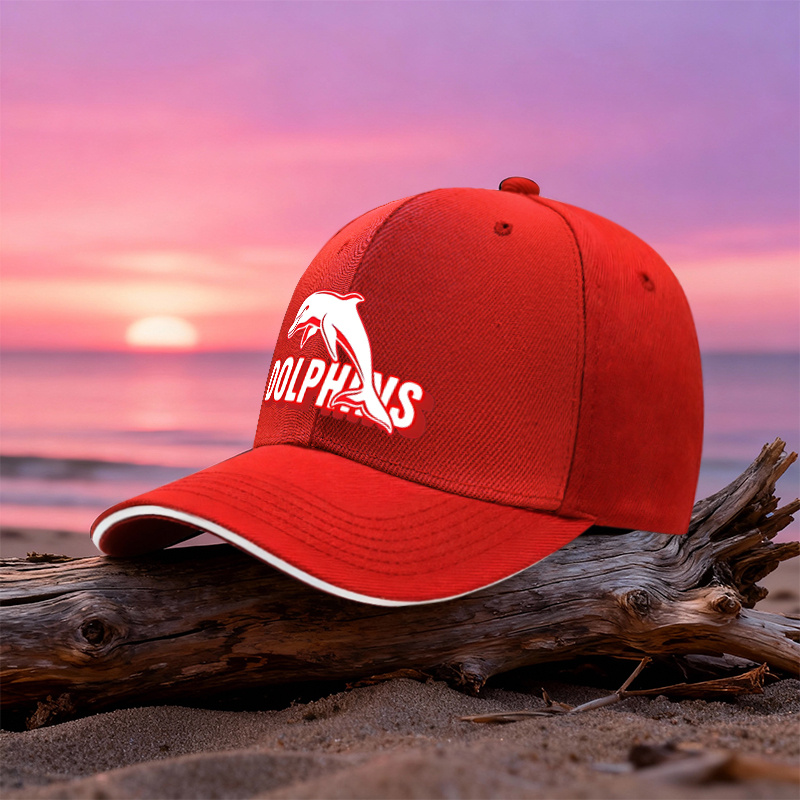TEMU 1pc Vibrant Dolphin Logo Sandwich Baseball Printed Peaked Hip Hop Spring And Summer New Breathable Lightweight Peaked Men And Women With Size