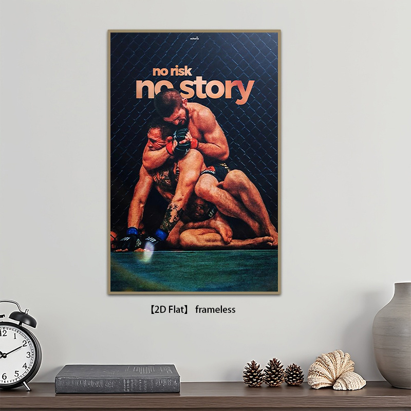 TEMU Affiche 2D Plate, 2D Plate, 1pc Affiche 2D Plate - Impression sur Toile MMA Fighting Art Print - de Martial Arts de Haute Qualité avec Texte "No
