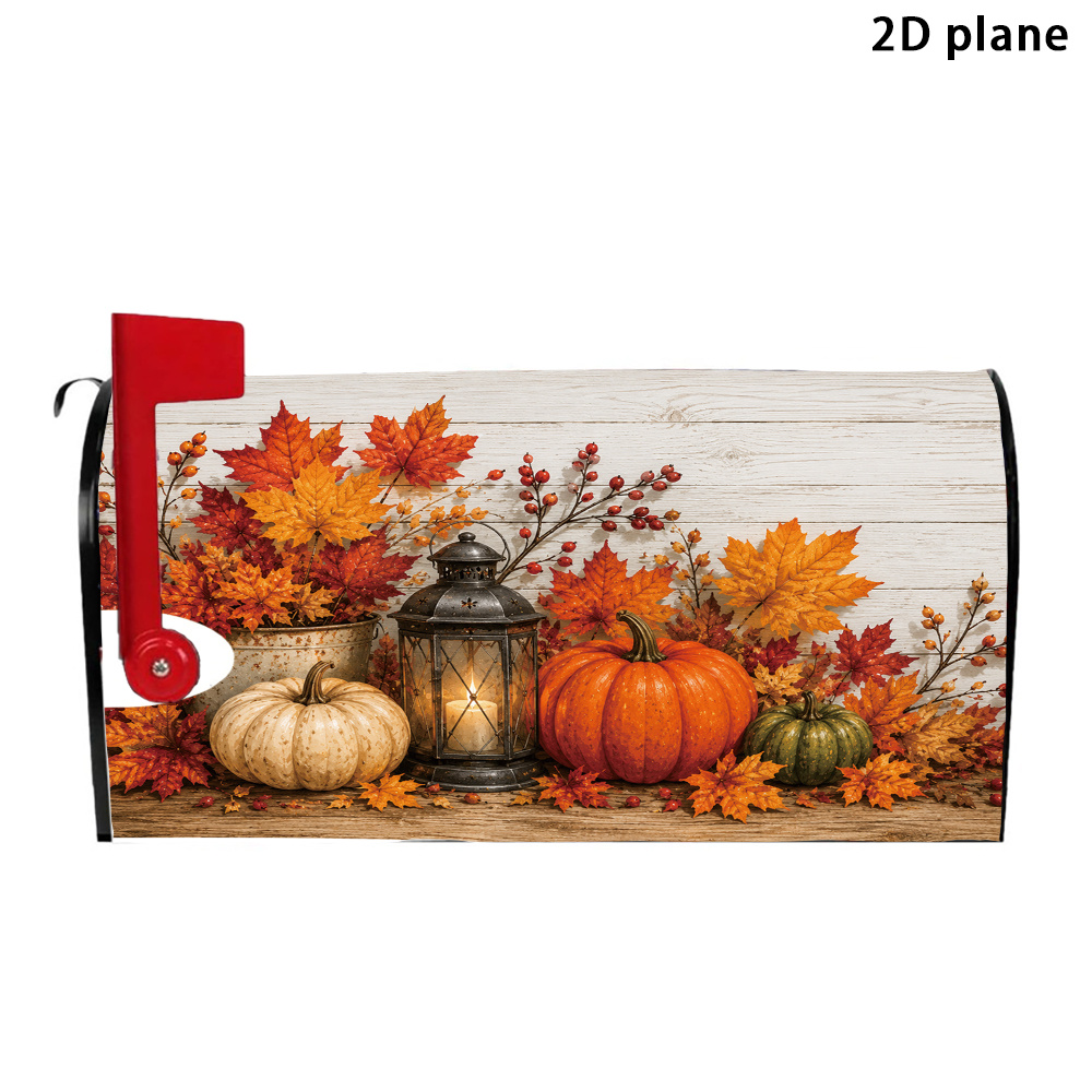 TEMU 1pc Magnetic Mailbox Cover Suitable For Home Garden Outdoor, Autumn-themed Magnetic Mailbox Cover With Standard Size 21x18 Inch, Magnetic Base