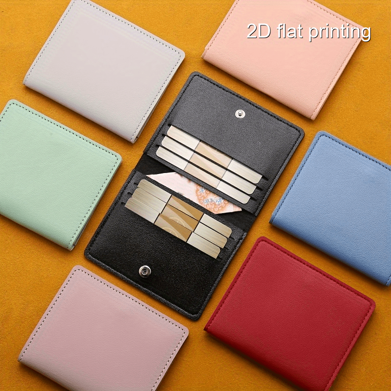 1pc Simple Ultra-thin Card Holder Money Clip Solid Casual PU Leather Multi-card Card Holder Coin Purse For Men Or Women