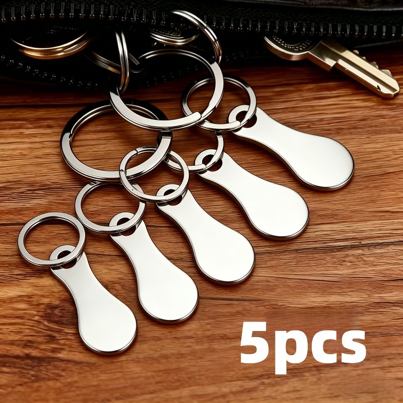 E-shop 5er-Pack Einkaufswagen-Token, Anti-Verlust-Schlüsselanhänger, tragbarer Edelstahl-Schlüsselring, geeignet für Supermarkt-Einkäufe, ein