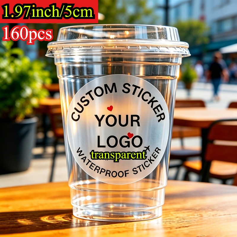 TEMU 160pcs 1.97inch/5cm, Custom Personalized Stickers, Transparent Stickers, Customizable Transparent Stickers, Printable Text/logo/image,