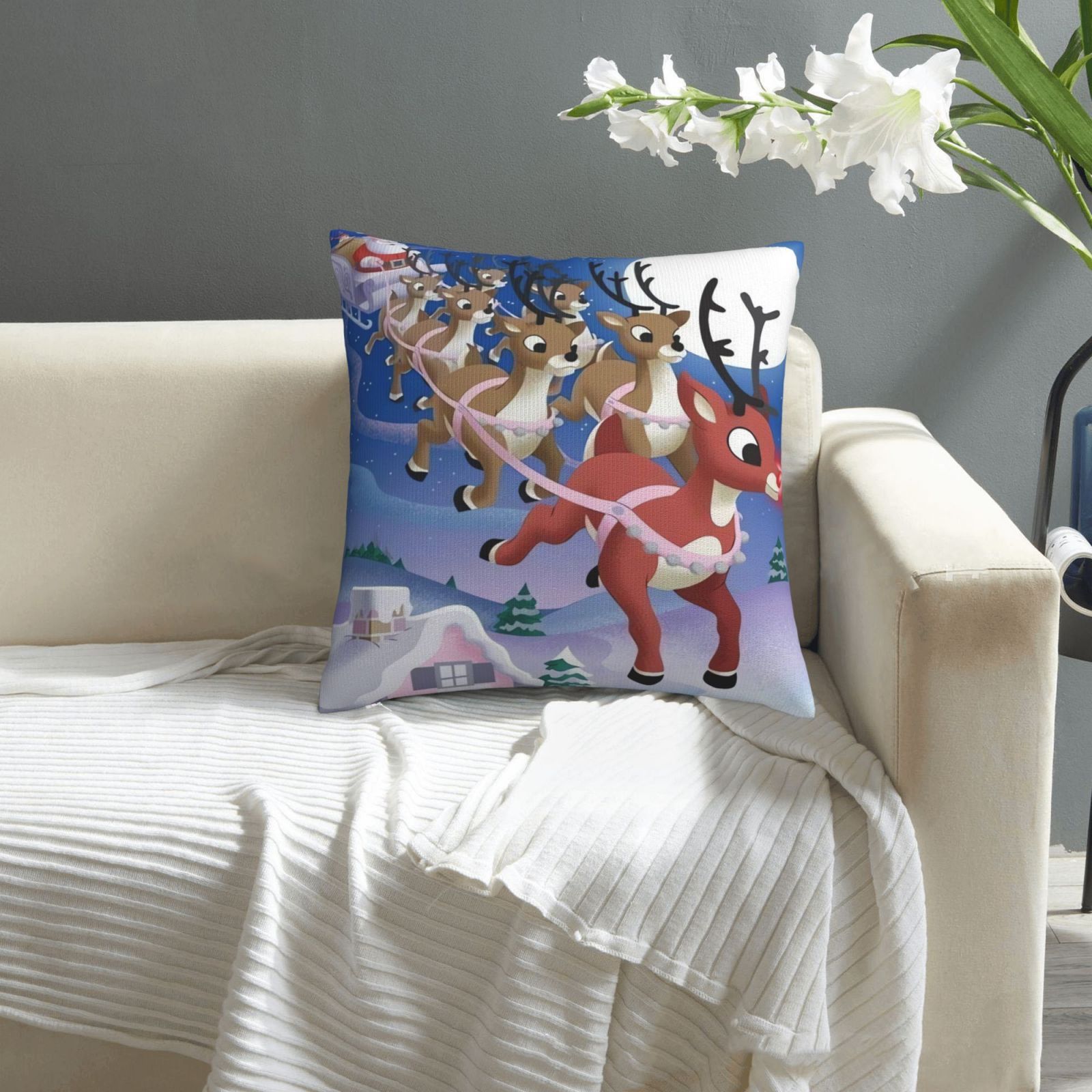 

1pc, 18x18 , Double- Printed The , Christmas , , Polyester , , , For , , Decor, No
