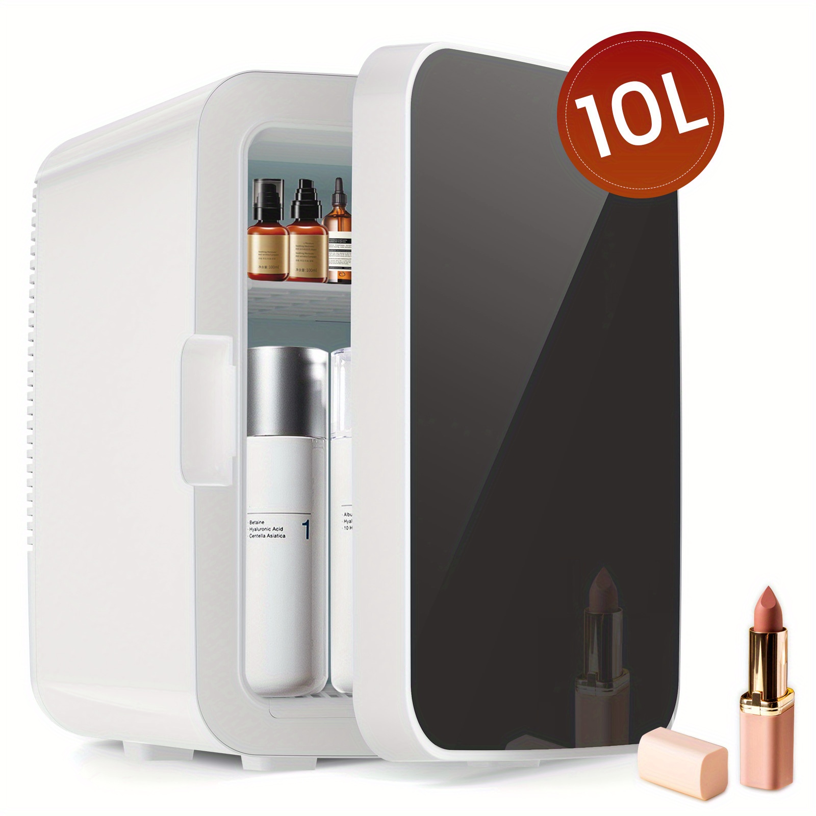 2.64gal/26lbs Mini Freezer Refrigerator with Fast Ice Maker, Compact Portable Freezer with Removable Glass Shelf & Chalkboard Door - Ideal for Dorm, Office, Bedroom, Garage - Energy Efficient Mini Fridge for Small Spaces, Office Refrigerator, Stylish Appliance, Durable Construction, Urban Dwellers