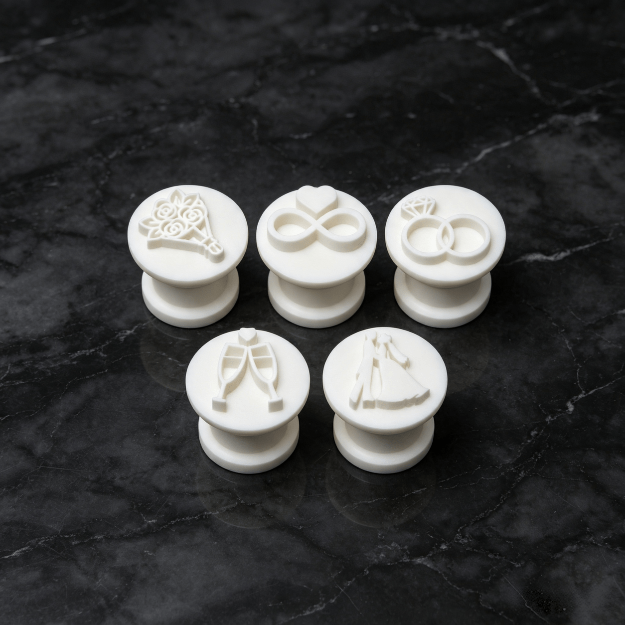 TEMU 5pcs Funny Wedding Theme Clay Making Molds And Clay Stamps, Playdough Stamps, Pottery Tools, Ceramic Templates, Lightweight Crafting Supplies,
