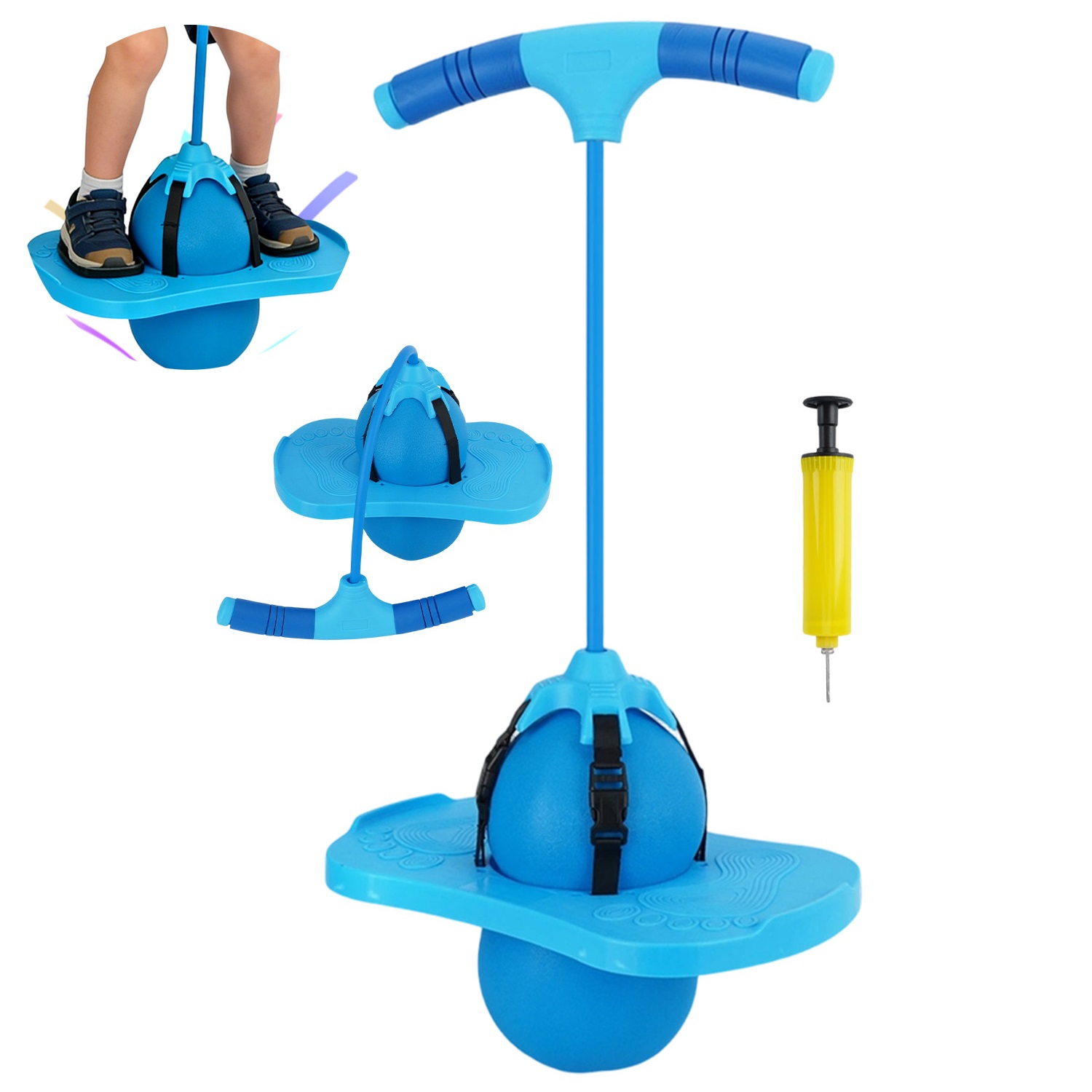 Bouncy Balance Ball With Foam Padded Handles, Improving Coordination & For Home Fitness & Play