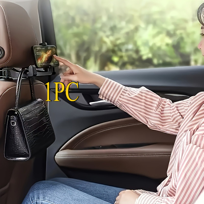 1 X Adjustable Car Seat Phone Holder With Headrest Mount - Durable Abs Material, Waterproof, Car Compatible, For Road Trips And Commuting, Car Phone Mount