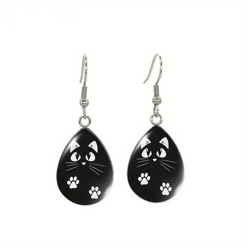 TEMU Pair Of Cat Earrings Suitable For & - Drop Dangle Earrings, -themed Gift For Cat Lovers, Wear For Daily//holiday Events