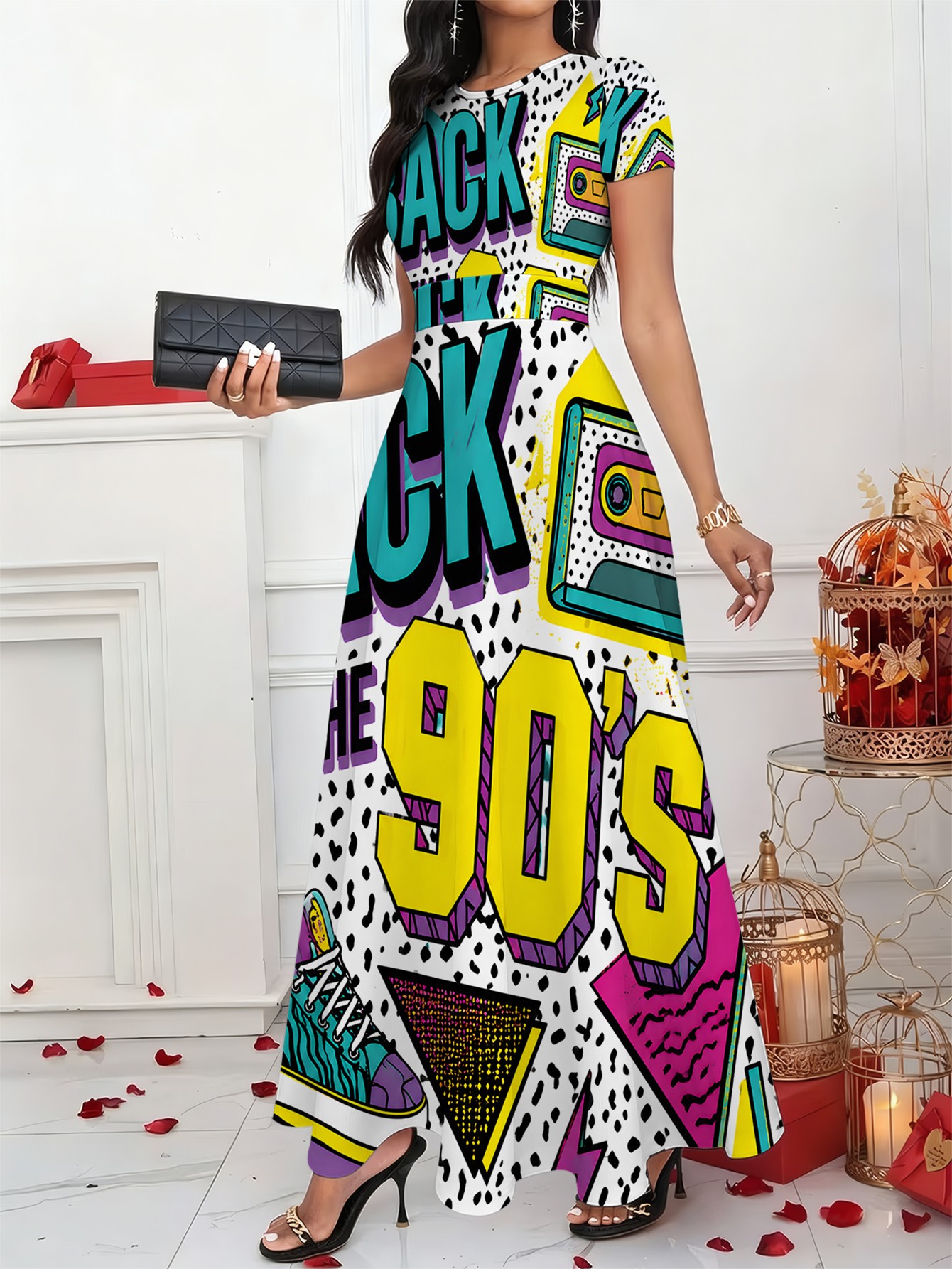 90s dresses casual sold on Temu United States All Sale Color:Mediterranean Blue Types Of Bras To