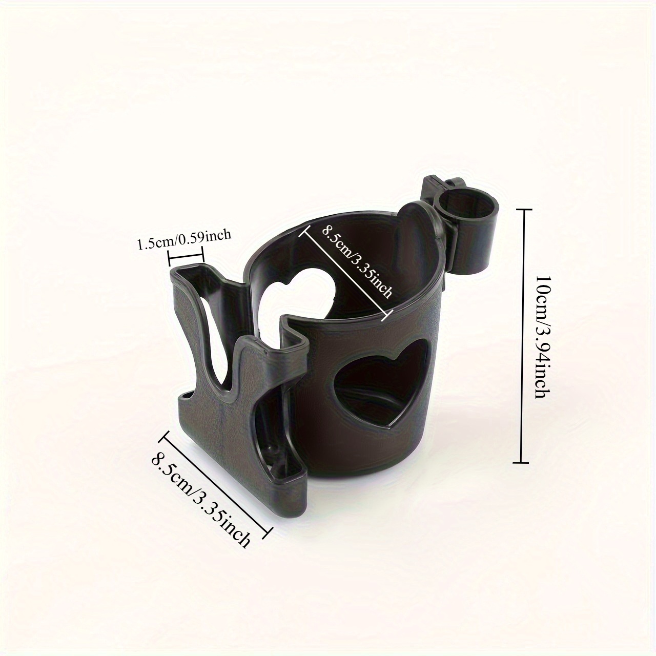 Universal Cup Holder For Strollers Featuring A Phone Holder - Made From Sturdy Abs, , , Heart-shaped Holder For Drinks And Water Bottles, Perfect For Strollers And Walkers