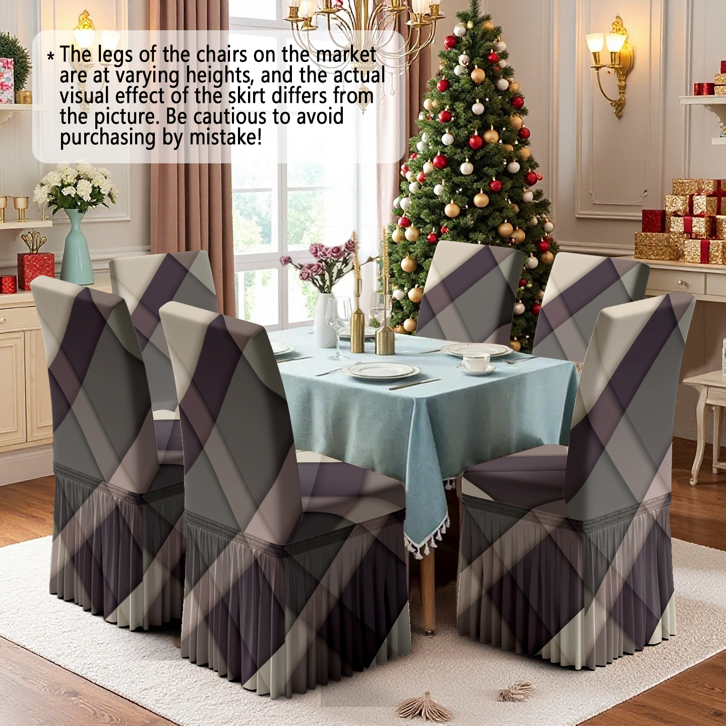 Housse De Chaise Ystyle 4 Pièces - Élastique, Lavable, Pour Salle à Manger, Mariage Ou Café (Café Clair)