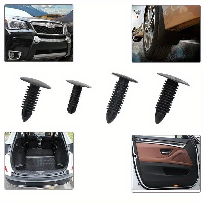 40 Pcs Black Plastic Rivet Clips - Easy Push-In Fasteners For Car Trim & Panels (Fits 5mm To 8mm Holes)