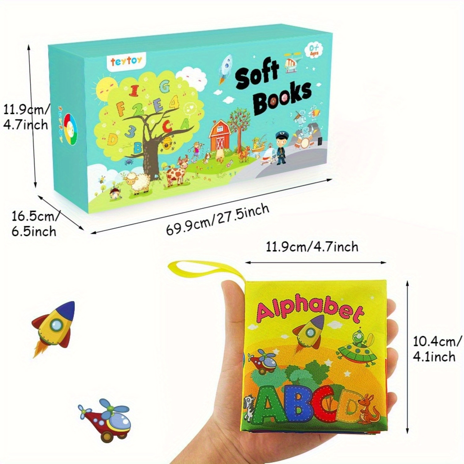 8PCS Baby Cloth Books