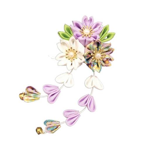 hanfu accessories japanese kimono headwear all match cloth handmade hair clip sweet ancient style tassel flower hairpin bridal