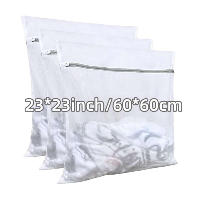 TEMU 3pcs Extra Large Laundry Bags, Durable, Dirty Clothes Bags, Suitable For Winter Clothes, Blankets, Bedding Sets, Seasonal Clothing, Large Mesh