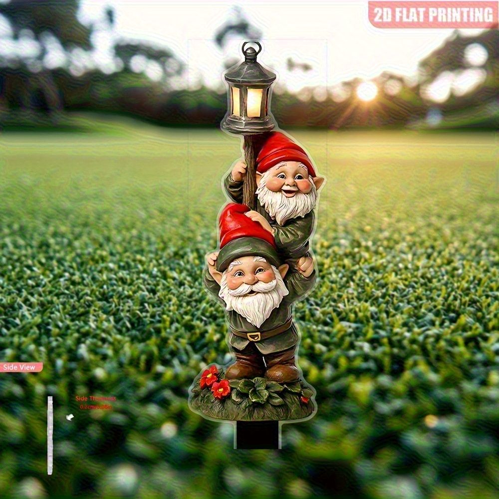 E-shop 1 Stück rustikaler 2D-Gartenzwerg, ideal für Garten- und Außendekoration. als Geschenk zum Vatertag, Abschlussfest oder Halloween – ein