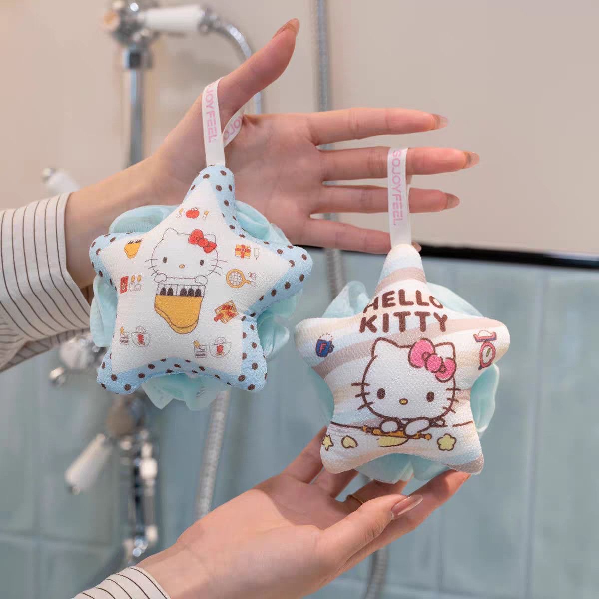 Super Cute Cartoon Star Non-Scattering Bath Ball, Soft Bath Flower