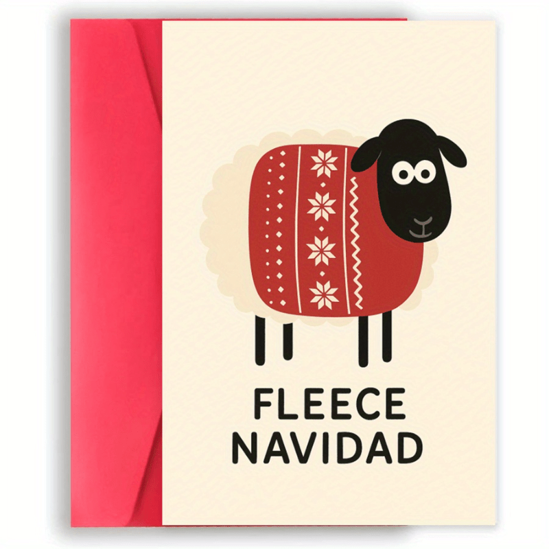 TEMU 1 Set Humorous Christmas Card Set (with Envelope), Perfect For Sending Holiday Greetings , Family, And Colleagues. Ideal For Secret Santa Gift