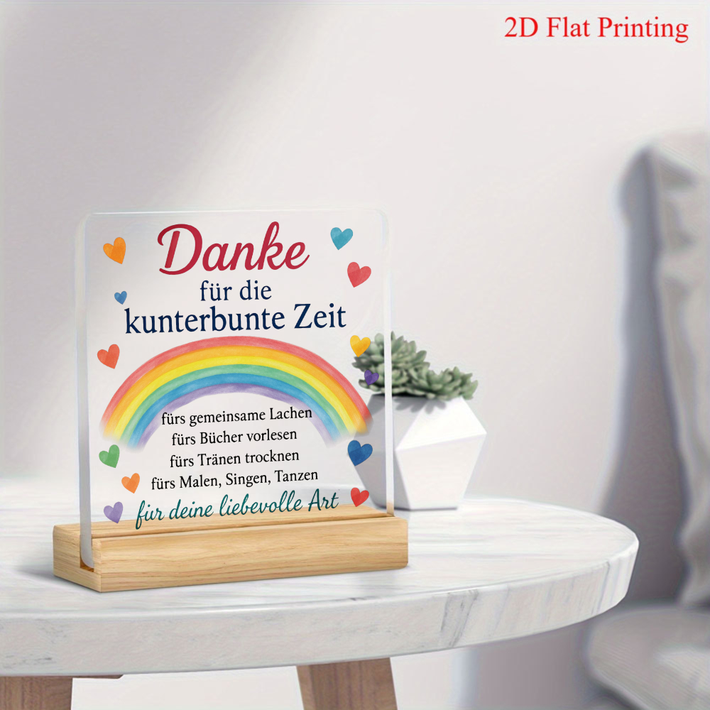 2d Flat, 2d Flat Acrylic Decorative Ornament, Designed To Gratitude And , And . Ideal For German- Early Childhood Educators, Teachers, Childcare Providers, And Recipients Of Gratitude