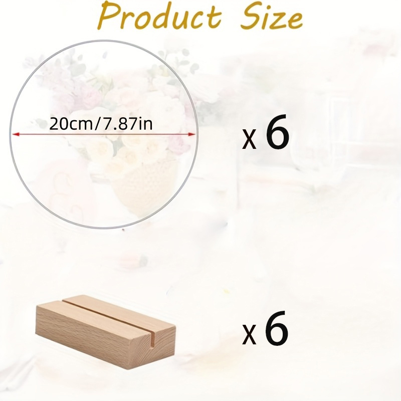 TEMU 12pcs Floral Wreath Center Decoration Set (including 6 Iron Rings And 6 Wooden Bases), 20-35cm Silver Metal Rings With Wooden Bases | Reusable