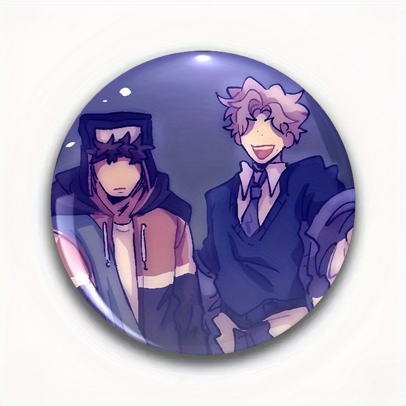 TEMU 1pc Anime Round Pin Brooch - Vibrant Anime-, Durable Fashion Accessory For Clothing, Backpacks, Hats - Perfect For , Colleagues, - Lunar New