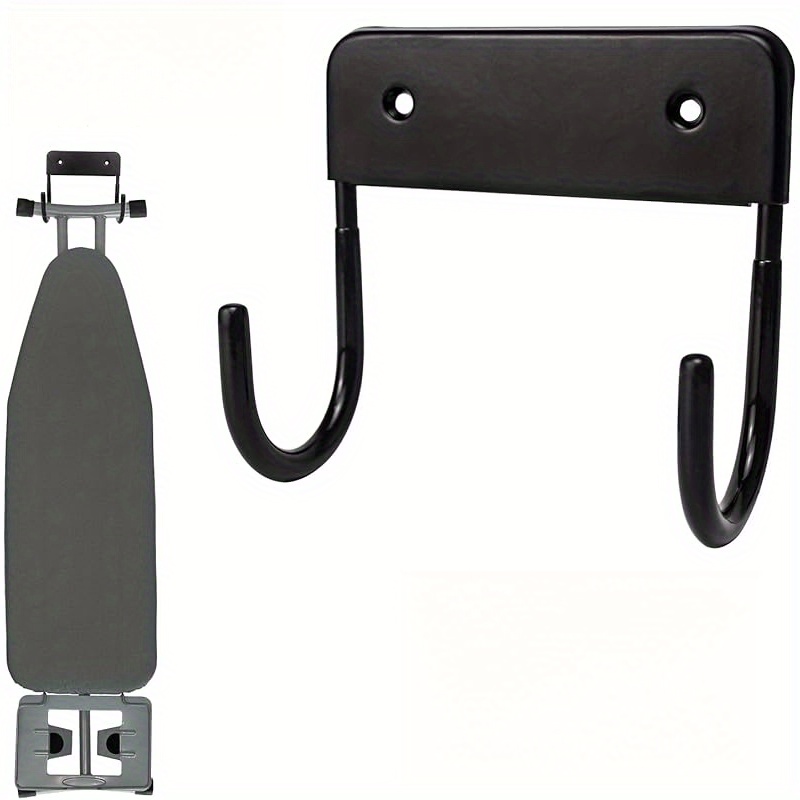 Image of Wall-mounted Ironing Board Holder, Heavy-duty Hook Storage Rack For Clothes And Bags, Skateboard And Fishing Rod Shelf, Suitable For Laundry Rooms, Closets, Bedrooms, And More