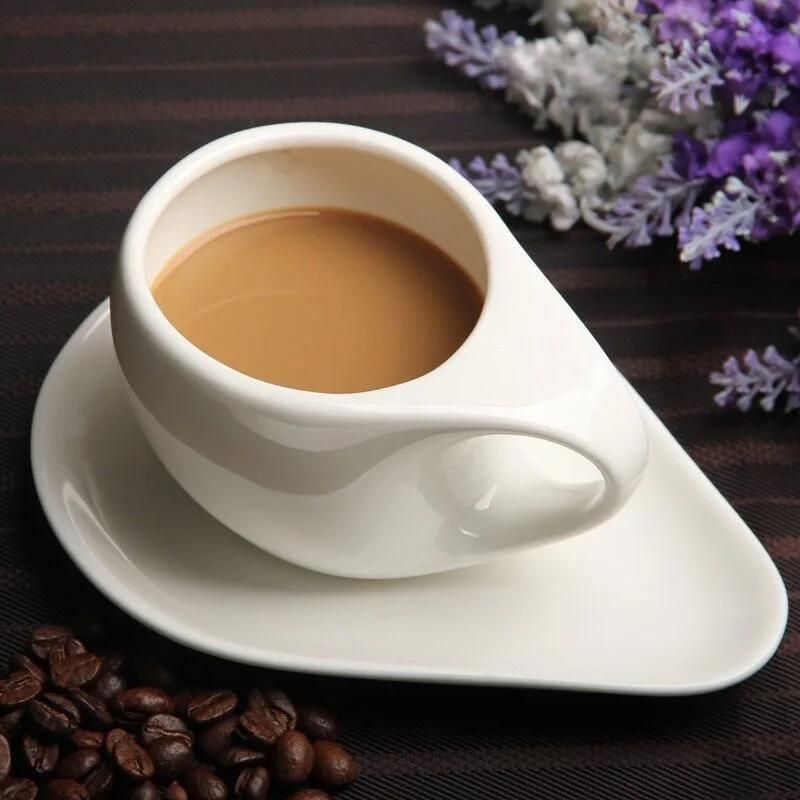 200Ml European Crooked-Style Ceramic Coffee Cup Set Creative Afternoon Tea Cup Milk Mug Water Mug Tea Cup