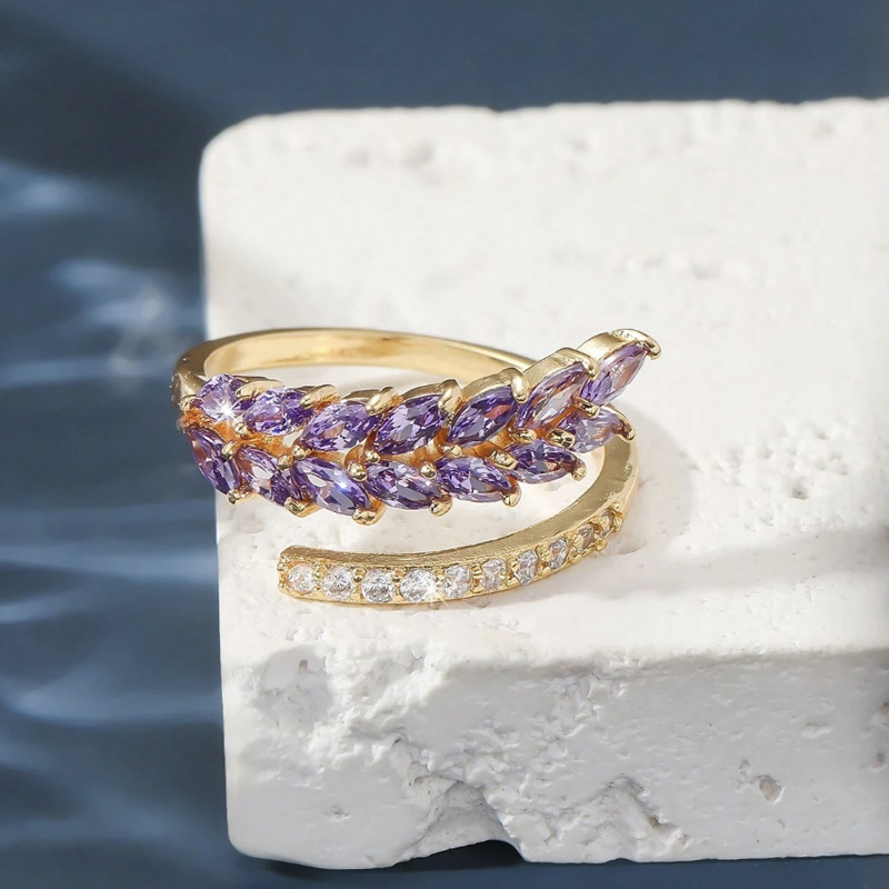 TEMU 1 Anillo de Espiga de Circonita Cúbica Sintética , Anillo de que Desvanece, Joyería de Dedo Versátil y para Adolescentes