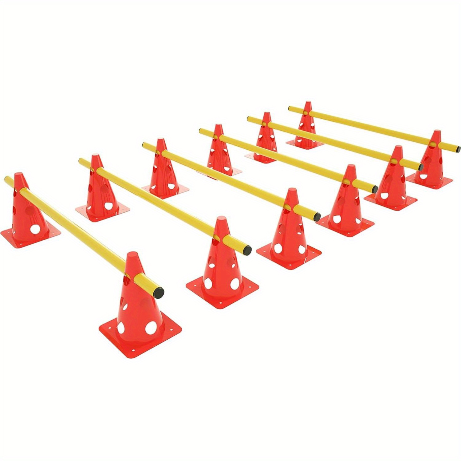 TEMU Coordination Training Set, 6 Hurdles 12 Cones + 6 Bars, Height Adjustable, Agility Training Set For Dogs, Team Sports Games