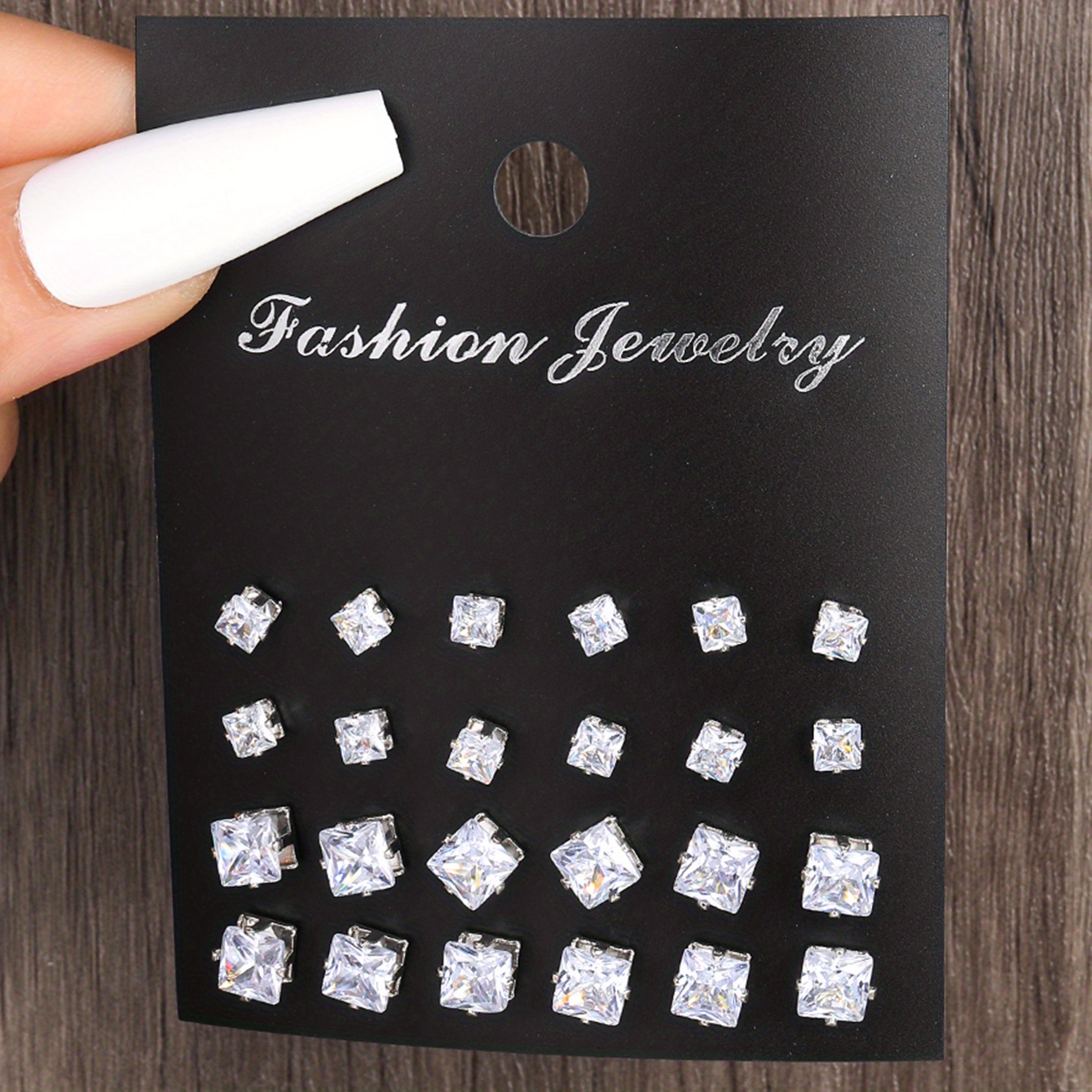 E-shop 24-teiliges Fashion Ohrringe Set Bling Bling Stern Herz Quadrat Rund Tropfenform CZ Stecker für Damen Herren Trendiger Schmuck