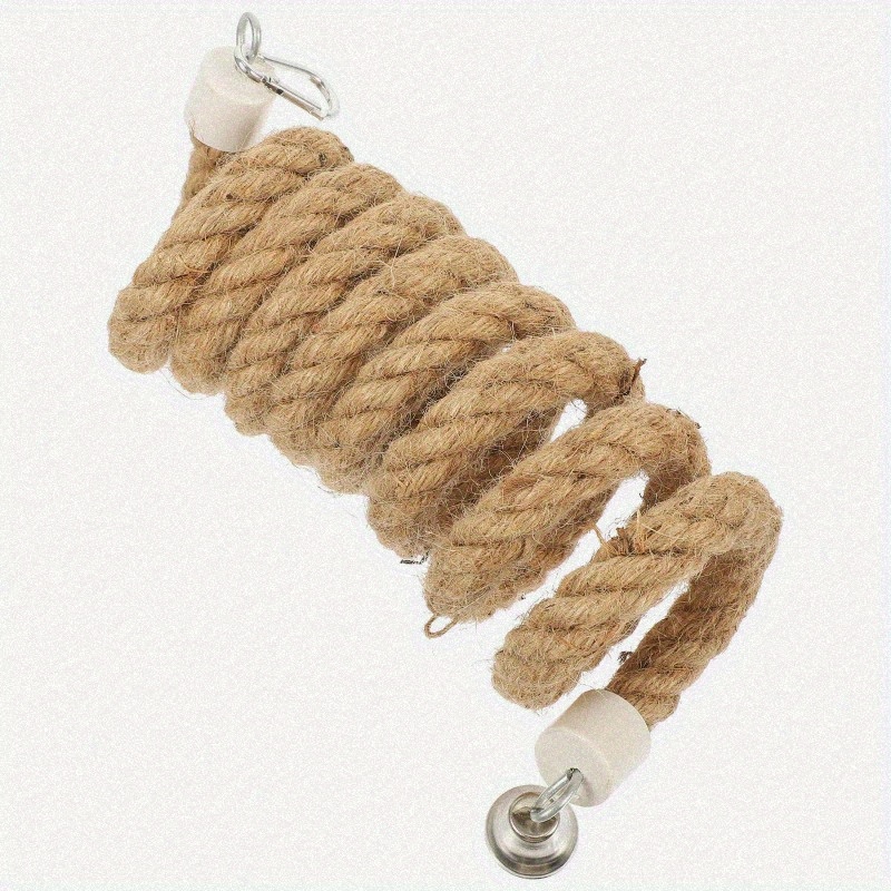 Natural Jute Spiral Rope Perch for Parrots