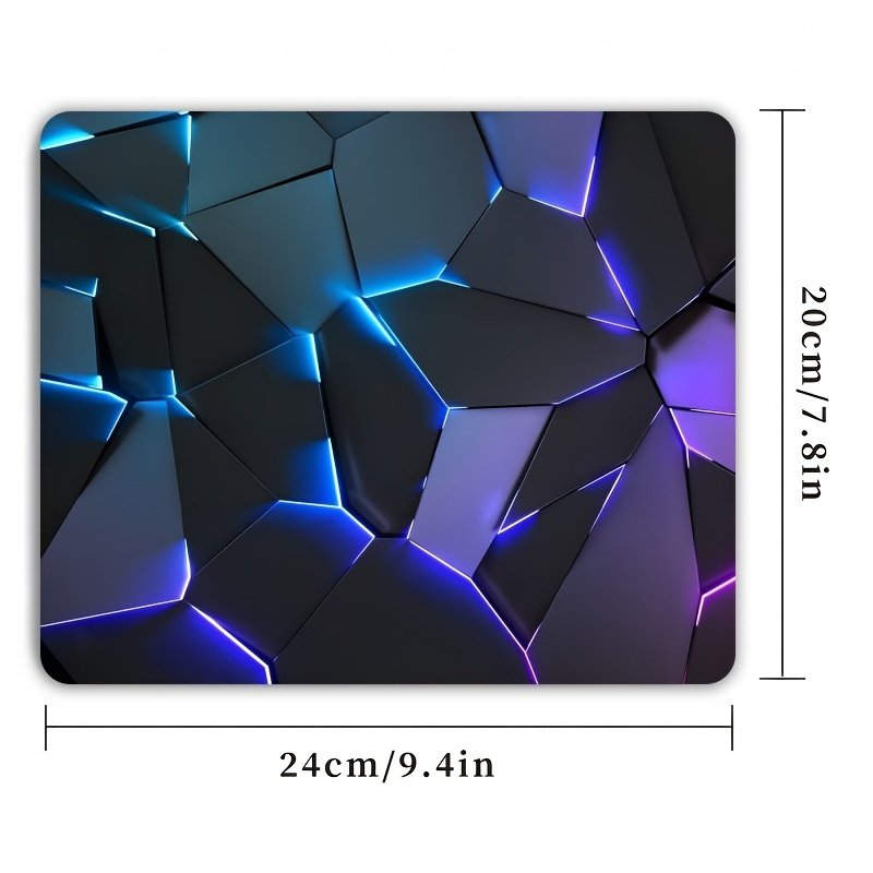 1pc Geometric Print Non-Slip Rubber Base Mouse Pad - Smooth Surface, Blue & Purple Design for Office, Laptop, Desktop - Stylish Desk Accessory, Mouse Pads for Desk, Office Accessory, Sleek Accessory, Modern Aesthetic, Highquality Material, Durable Surface