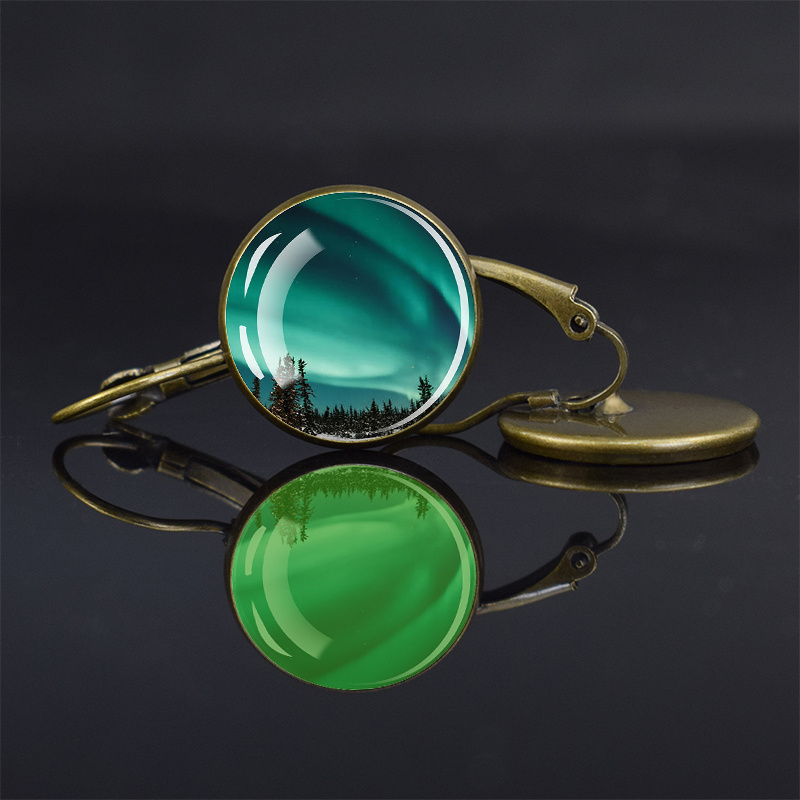 Luminous Northern Lights Romantic Bronze Earrings, Gift for Her
