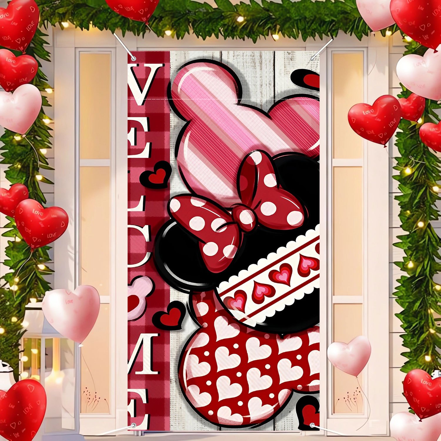 

Happy Valentine's Day Door Curtain - Classic Holiday Banner, Polyester Hanging Decor, 35.4 X Inches, Indoor/outdoor Parties