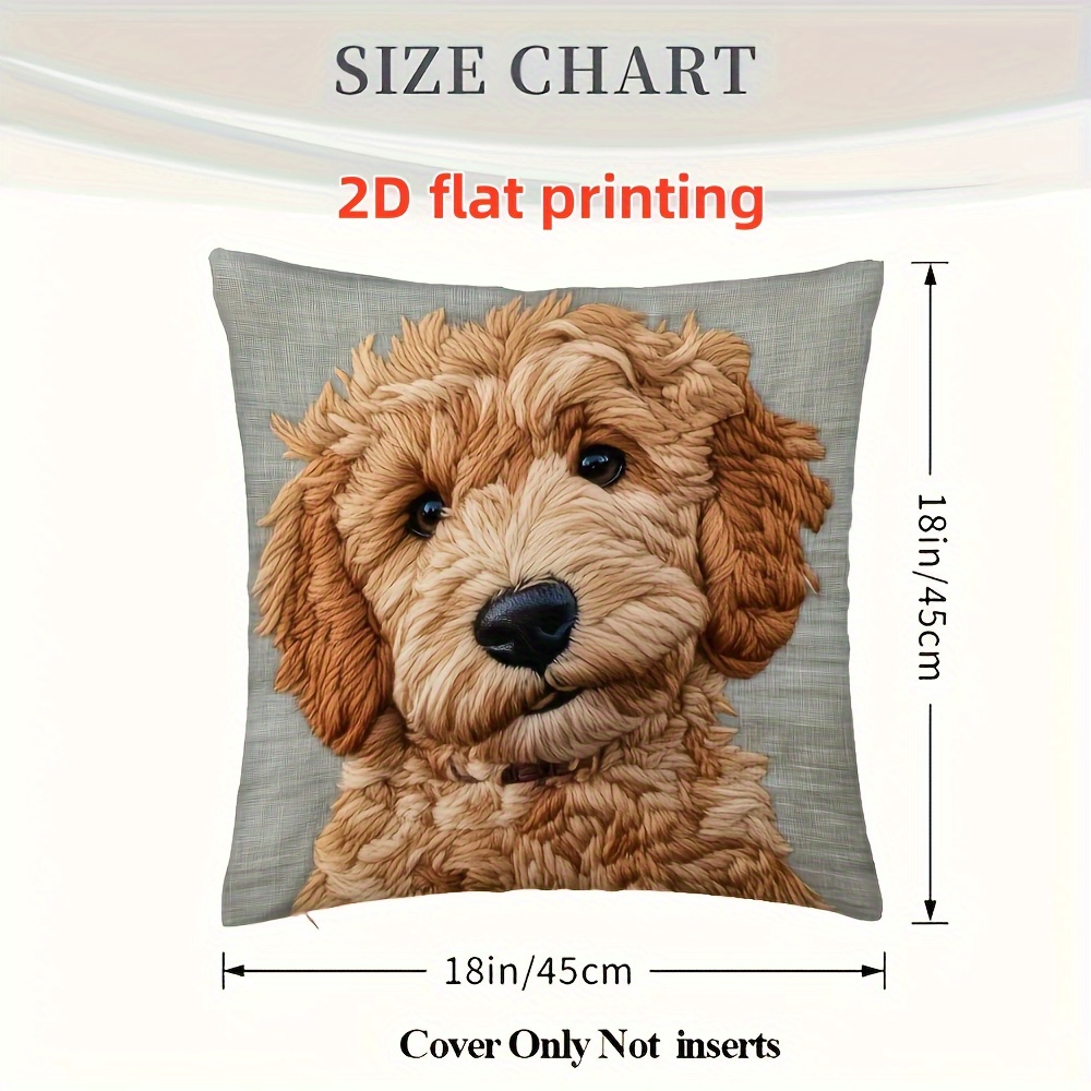 TEMU 2d Flat - A Single Decorative Pillowcase Featuring A Design, Measuring 18x18 Inches. Made Of Short Plush, Machine Washable, And Has A Zipper