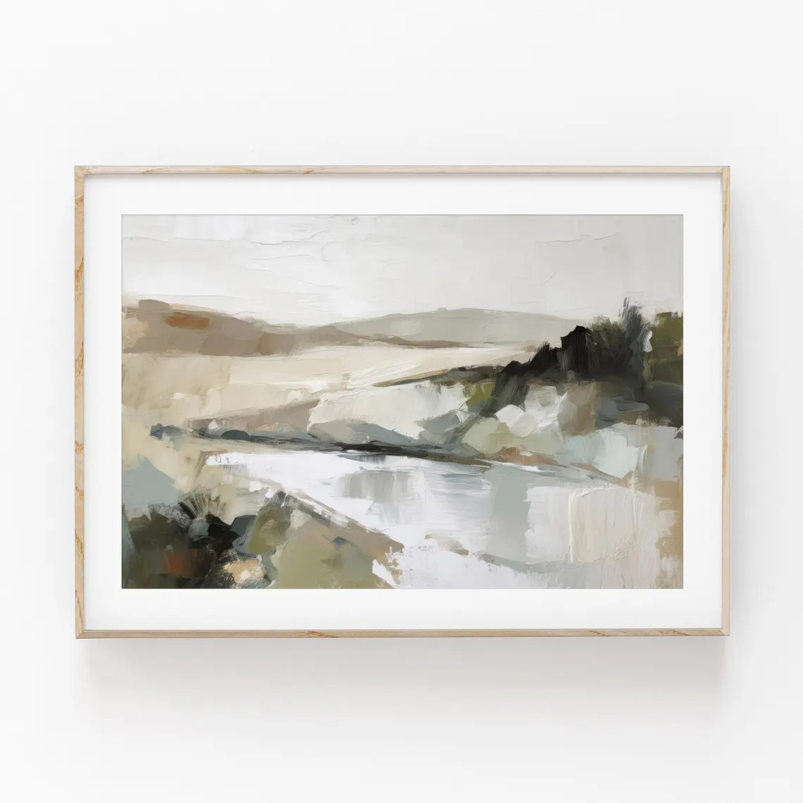 TEMU 2d Flat, 2d Flat, Contemporary Artwork, Stylish Print, Abstract Neutral Scenery, Acrylic Art Piece, Modern Minimalist Print, Living Room Or