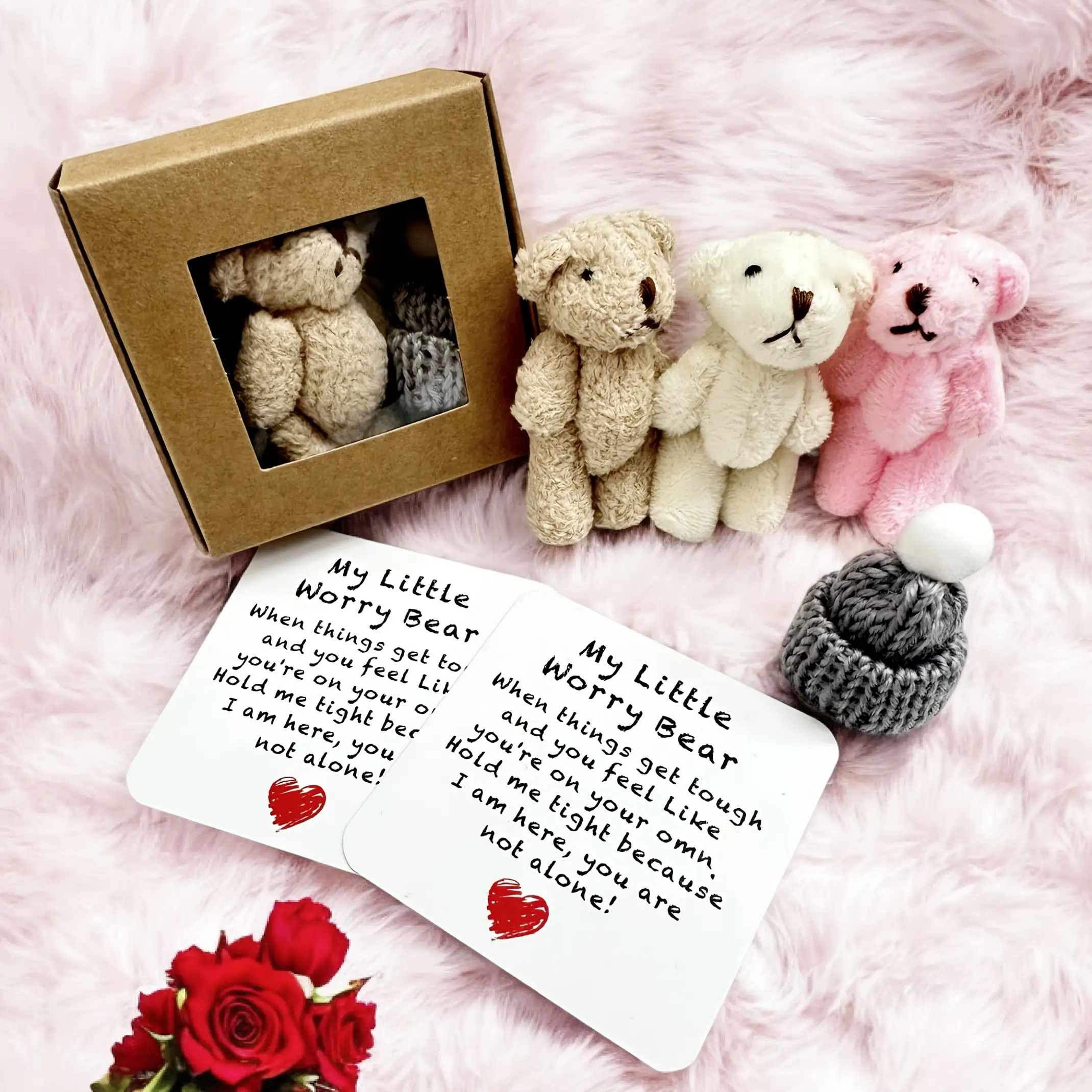 * Worry Bear Pocket Hug with Greeting Card - Cute Plush Teddy Bear Gift for  Weddings, Christmas, Thanksgiving, and New Year, Plush Toy Pillow - A  Comforting Friendship Keepsake for * * Teddy Bear ...