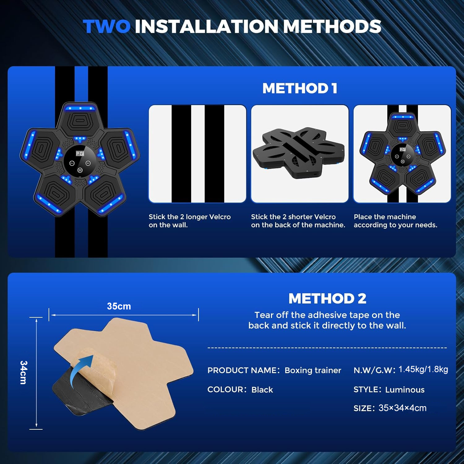 2025 Music Boxing, Smart Wireless Boxing Machine with Boxing Gloves Wall Mounted, Music Boxing Target Workout Punching Equipment for Home