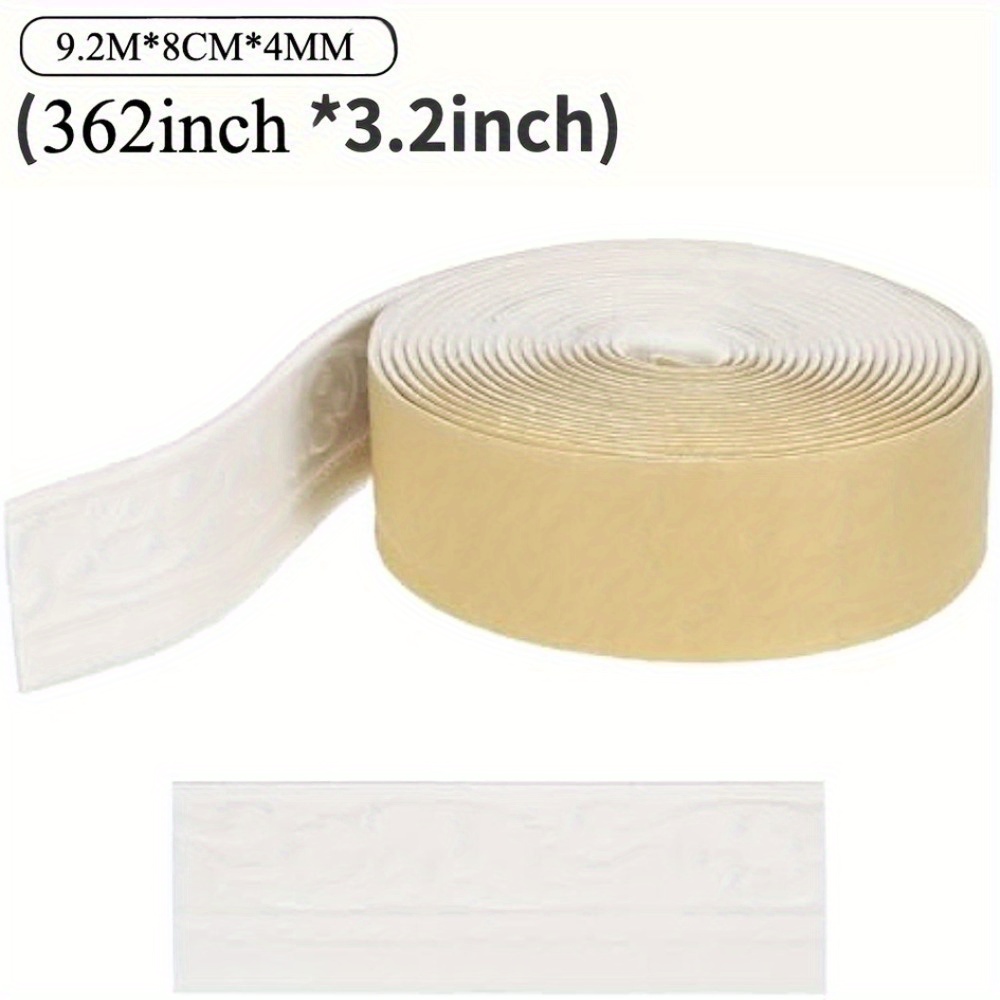 Foam Tape Backed 3d Wall Trim 10m - Waterproof Cushioning Strips For Baseboard & Wall Borders, Self-adhesive Decals, Bedroom/kitchen Decor - Bubble Backing, No Residue