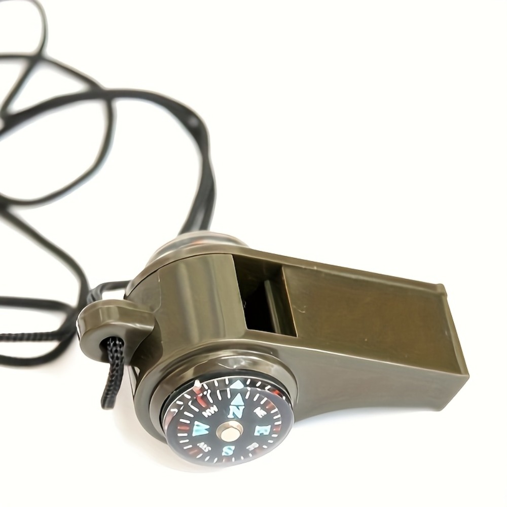 Durable 3-in-1 Emergency Survival Whistle Set with Compass and Thermometer