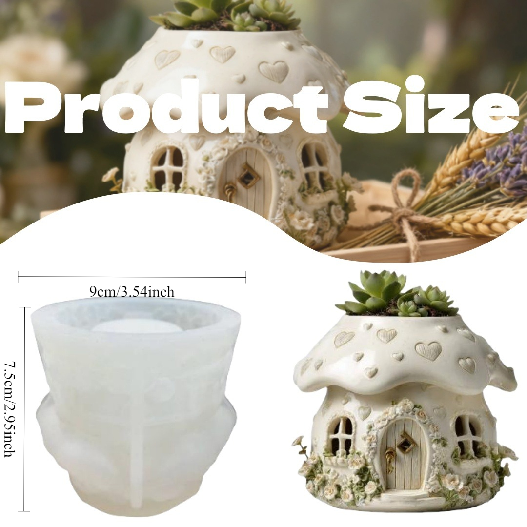 Image of Candle Making Silicone Mold - Mushroom House Container For , And Reusable Use | Epoxy Resin, Clay And Plaster Craft For Fairy Decor, Housewarming Gifts | Perfect For Candle And Fantasy Crafting