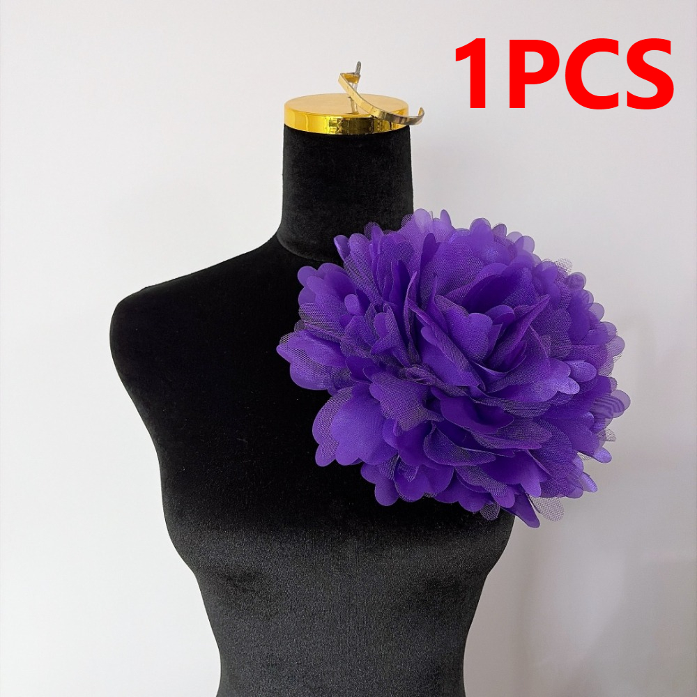 TEMU 1pc/24cm/9.45in Purple High-quality Lace Lace Handmade 3d Fabric Material, Valentine's Day Clothing Decoration, Handmade Wedding Evening Dress